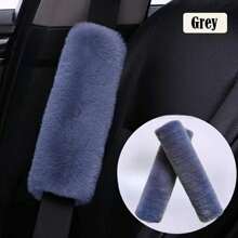 2 包毛绒安全带套 保暖肩带套 人造毛皮汽车用品 毛绒安全带套 适用于男女背包