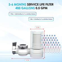 Vortopt T1 Faucet Water Filter For Sink, 400 Gallons NSF Certified Tap Water Purifier For Kitchen And Bathroom, Reduces Lead, Chlorine - 白色 - 查看 3
