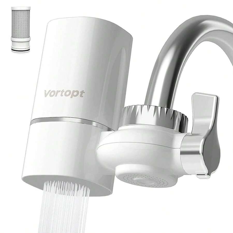 Vortopt T1 Faucet Water Filter For Sink, 400 Gallons NSF Certified Tap Water Purifier For Kitchen And Bathroom, Reduces Lead, Chlorine - 白色 - 查看 1