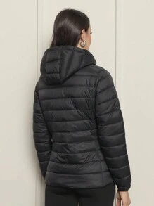 Jaqueta Feminina Puffer Gominho Bobojaco Moda Inverno Com Capuz Removível
