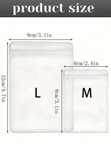 100pcs Pvc Transparent Resealable Jewelry Bags With Ziplock,Anti-Oxidation,Prevents Tarnishing,For Storing Earrings, Necklaces, Jewelry, Small Gift, Accessory Party Favor Pouches Wedding