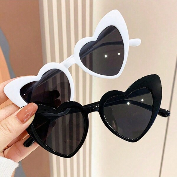 1/2/3pcs Heart-Shaped Fashion Glasses, Fashion Glasses, Heart-Shaped Glasses, Suitable For Party, Travel, Beach Y2KFest MusicFest For Summer Beach Vacation,Outdoor,Travel