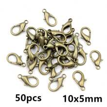 50 件合金龙虾扣挂钩，适用于项链、手链、链条、DIY 珠宝制作配件 - lobster clasp - 查看 40