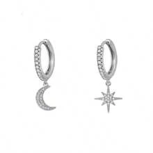 1 pieza Pendientes de botón con estrella ciega de circonita cúbica de moda para uso diario de mujer