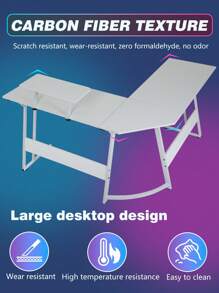 Corner Computer Desk,L Shaped Desk,Gaming Desk With Large Monitor Stand & Carbon Fiber Surface, Home Office Study Writing Workstation,Space-Saving - 白色 - 查看 3