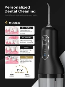 Oral Irrigator USB Rechargeable Dental Floss Portable Dental Sprayer 260ML Water Tank Waterproof Oral Care Cleaning - White - View 4