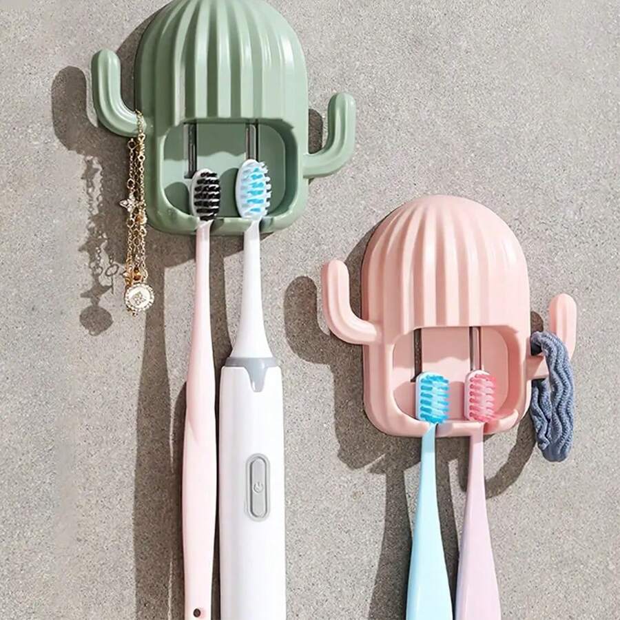 Toothbrush Holder No-Drill Wall Mounted - Multicolor - View 1