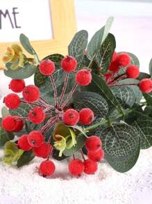 20/40/60/100 chiếc Mini Giáng sinh Frosted nhân tạo Berry Vivid Red Holly Berries Trang trí tiệc cưới Hoa nhân tạo Trang trí nhà cửa, Giáng sinh - Xem 6