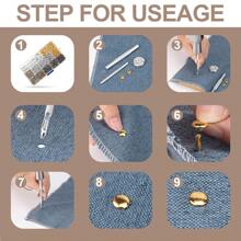 480/360/180 Sets Rivets For Leather, Leather Rivet Kit, 4 Colors 3 Sizes Leather Rivets And Snaps For Leather Crafts, Clothes, Shoes, Leather Boots, Bags, Decoration (Gold, Silver, Bronze And Gunmetal)