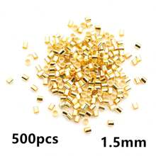 500個 1.5 2.0mm 直徑管狀壓接端珠子 止珠 隔珠 DIY項鍊珠寶製作配件用品 - Tube crimp beads - 查看 10