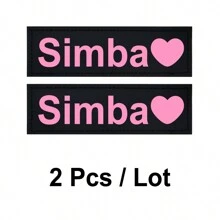 2pcs/Lot Multi-Color Lettering Pet Chest Harness Leather Tags, Customized Name And Information, Dog Harness Accessories, Outdoor Use, Various Font Colors, Patterns: Paw Print, Crown, Heart, Bone, Pentagram, Flower, Icon