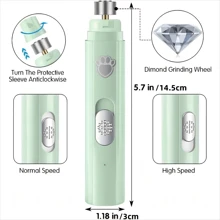 Herramienta de pulido y acicalado de uñas para mascotas con 2 velocidades y 3 métodos de pulido, cortaúñas eléctrico recargable por USB, pulidora de uñas eléctrica profesional para mascotas, máquina automática de manicura