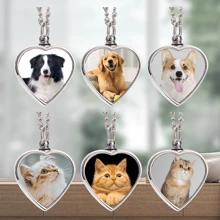Colar Personalizado de Cinzas Memorial de Animais de Estimação com Foto e Texto, Joia de Cremação Personalizada de Cachorro/Gato, Pingente em Forma de Coração Urna Personalizada Colar Unissex para Amantes de Cachorros e Gatos, Prata, Elegante, Colorido, Vintage, Hipster, Personalizado, Único, Presente Ideal para Ele, Presente Ideal para Ela, Namorada, Namorado, Pai, Mãe, Família, Amigos, Animais de Estimação, para Aniversários, Formatura, Festa, Colares para Mulheres