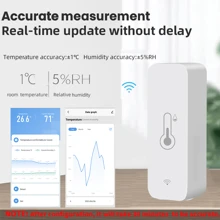 Tuya Wifi智能溫濕度傳感器,通過app Smart Life遠程監控,與alexa和google Assistant兼容的智能溫濕度計 - 白色 - 查看 5