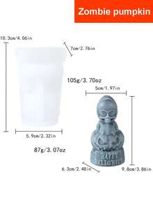 Molde de silicona con forma de fantasma para vela de Halloween, molde de diseño de calabaza DIY para adorno - Blanco - Ver 5