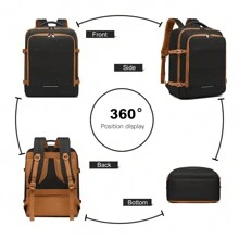 30L Lightweight Carry-On Cabin Size Multi-Function Travel Backpack Water-Resistant Laptop Bag Fits Underseat Ideal For Weekend Trips School Business Men And Women - Black-1 - View 3