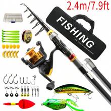 釣竿捲線器組合套裝,碳纖維材質,可攜式伸縮式旋轉捲線器,適用於旅行、海水和淡水釣魚,男士禮物 - 金色 - 查看 10