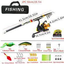 釣竿捲線器組合套裝,碳纖維材質,可攜式伸縮式旋轉捲線器,適用於旅行、海水和淡水釣魚,男士禮物 - 金色 - 查看 2