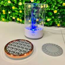 Limpiador y secador automático de brochas de maquillaje 3 en 1 en multicolor con soporte - Perfecto para limpiar brochas de maquillaje, bolsa, organizador, almacenamiento, organizador de maquillaje, maquillaje