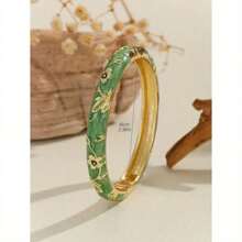 4pcs Cloisonne Enamel Droplets Gold Plated Women's Bracelet