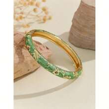 4pcs Cloisonne Enamel Droplets Gold Plated Women's Bracelet
