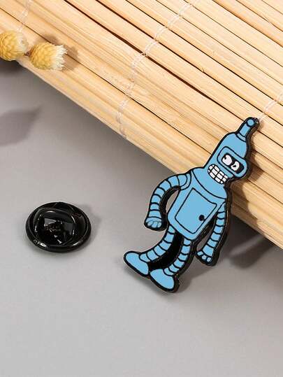 1pc Cartoon Anime Robot Brooch Pin, Metal Badge Accessory For Clothes, Bags, Backpacks, Suitable For School, Office, Shirts, Jackets, Christmas, Halloween, Autumn/Winter, Suitable For Teenagers, Youth, Men, Casual, Outdoor, Sports, Vacation, Graduation Gift, Birthday, Daily Wear, Fun & Cute Teacher Gift Clothing Accessory Bag Charm