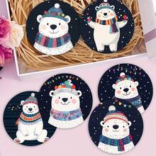1 bộ/4/6 chiếc Giáng sinh Bộ đế lót ly bùn tảo cát hoạt hình gấu trắng dễ thương - Cốc lót cốc, đế lót ly cà phê - Lý tưởng để trang trí nhà và nhà hàng, quà tặng sinh nhật đẹp hoặc ngày lễ, trang trí bàn, khay đệm lót bàn ủi, trang trí ngày lễ, trang trí phòng, trang trí nhà cửa , Trang trí văn phòng, Trang trí tiệc theo chủ đề - Nhiều màu - Xem 4
