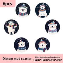 1 bộ/4/6 chiếc Giáng sinh Bộ đế lót ly bùn tảo cát hoạt hình gấu trắng dễ thương - Cốc lót cốc, đế lót ly cà phê - Lý tưởng để trang trí nhà và nhà hàng, quà tặng sinh nhật đẹp hoặc ngày lễ, trang trí bàn, khay đệm lót bàn ủi, trang trí ngày lễ, trang trí phòng, trang trí nhà cửa , Trang trí văn phòng, Trang trí tiệc theo chủ đề - Nhiều màu - Xem 6