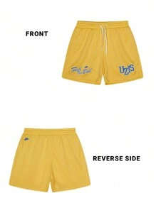 UZISER Uziser Boyfriend Style Men's Quick-Drying Sports Shorts Training Quarter Mesh Breathable Hollow Printed Shorts