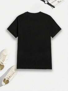 2pcs Tween Boy Teens American Flag Independence Day Elements Printed Short Sleeve T-Shirt And Multi-Pocket Work Shorts, Spring And Summer - Green - View 2