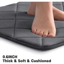 Bathroom Rug Set 5 Piece, Soft Non Slip Memory Foam Bathroom Rugs, Machine Wash Grey Bathroom Mat Set, Water Absorbent Bath Rug Set For Toilet And Floor(Dark Grey) - Dark Grey - View 3