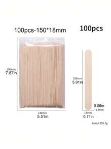 50pcs/100pcs 7 Kinds Of Disposable Wooden Stick Beauty Scraper Log Hair Removal Wax Coating And Shaving Eyebrow Trimming Stick, Daily Wax Coating And Shaving ,Hair Products And Accessories For Barber Salon Beauty Travel Essentials