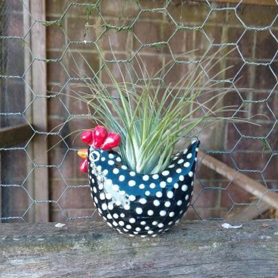 1 件树脂鸡雕塑，树脂公鸡摆件趣味鸡装饰陶瓷花园雕像艺术户外庭院装饰花园桩适用于家庭户外庭院农舍露台庭院