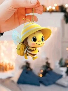 Lindo y divertido conjunto de abejas para decoración del auto, como colgante para el espejo retrovisor del auto, regalo de Navidad para decorar el arbolito - Multicolor - Ver 6