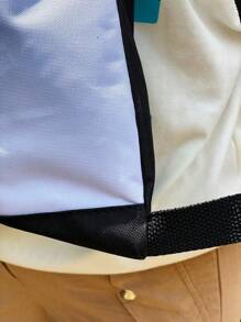 Mochila Saco Nylon 1995 Academia Esportiva Gym Bag Fitness Unisex Black Drawstring Sack Outline Nylon Resistant Sacchila - 黑與白 - 查看 4