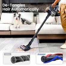 Proscenic P11 Lite Cordless Vacuum Cleaner, 28kPa Max Suction, Up To 35 Minutes Runtime, LED Display, Auto Hair Detangling, 180° Swivel Steering, 550ml Dust Bin, Telescopic Tube, Low Noise, Storage Wall. - Black - View 3