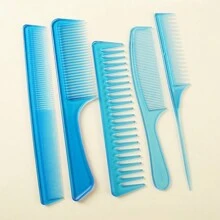 5pcs Set Of Plastic Hair Combs For Cutting And Styling Hair Hair Brush - Black - View 7