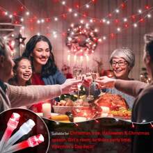 KBO JMEXSUSS Red And White Christmas Tree Lights With Remote, 600 LED String Lights Outdoor Indoor Clear Wire, 168ft Christmas Twinkle Lights Plug In For Bedroom Tree Birthday Party Christmas Decorations - 紅白色 - 查看 5