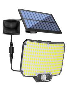 1pc 234LED Solar Lights For Outdoor With Motion Sensor, Solar Spotlight With Remote Control, 3 Modes Solar Flood Light With Extension Cord For Patio, Porch, Camping And Backyard