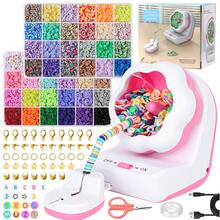 1box 3mm Rice Bead Polymer Clay Beads With Spinner Kit - Electric Bead Rotator For Jewelry Making, Featuring 24 Colorful Clay Beads And Jewelry - Packed In A Gift Box For Waistband, Bracelet, Or Necklace Crafting - Polymer Clay - View 7