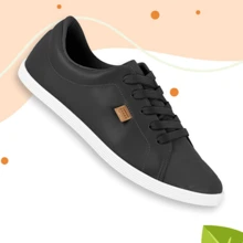 Comfortable Women's Sneakers Beira Rio Lace-Up Casual Gift - Đen và trắng - Xem 1