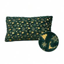 1 vỏ gối trang trí in lá vàng Giáng sinh (không bao gồm ruột gối), hình vuông dùng để trang trí ngày lễ - Nhiều màu - Xem 13