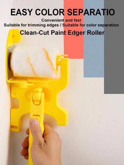 Rodillo de pintura con separación de color, pincel de pared interior, pincel para borde, pincel para esquinas interiores, cepillo multifuncional para separación de color de pintura, rodillo para separación de color sin puntos ciegos, herramienta de pintura de látex fina