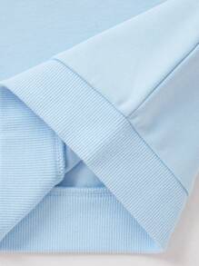 Balabala 女童运动衫，秋季版，时尚海军蓝领子，学院风设计，甜美时尚针织上衣 - 冰藍 - 查看 6