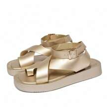 READY SALTED Women's Sandals - Comfortable Beach Shoes, Summer Women's Platform Walking Shoes, Party Casual Shoes - Gold - View 2