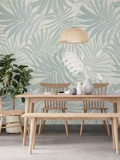 SUPSTICKER Tropical Needle Leaf Water Pattern Thickened Moisture Proof Self Adhesive Waterproof Home Wand Sticker Bedroom Living Room Bathroom, 1set Of *47.24x15.75inches, Renovation Stickers Peel Panels, Paper, Wallpapers, ation Items Refresh Your Home, Rama Birthday Graduation view 7