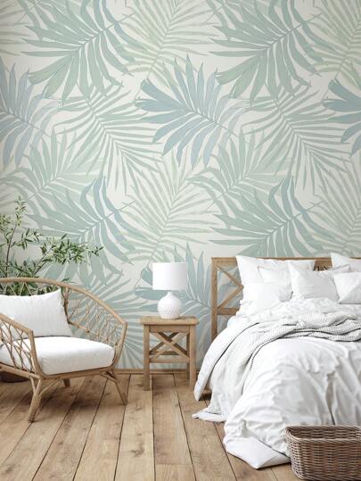 SUPSTICKER Tropical Needle Leaf Water Pattern Thickened Moisture Proof Self Adhesive Waterproof Home Wand Sticker Bedroom Living Room Bathroom, 1set Of *47.24x15.75inches, Renovation Stickers Peel Panels, Paper, Wallpapers, ation Items Refresh Your Home, Rama Birthday Graduation view 6