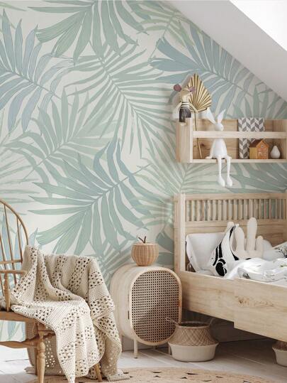 SUPSTICKER Tropical Needle Leaf Water Pattern Thickened Moisture Proof Self Adhesive Waterproof Home Wand Sticker Bedroom Living Room Bathroom, 1set Of *47.24x15.75inches, Renovation Stickers Peel Panels, Paper, Wallpapers, ation Items Refresh Your Home, Rama Birthday Graduation view 5