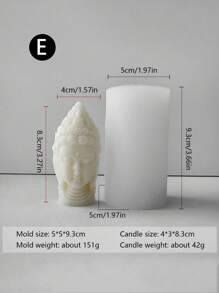 Molde de escultura tridimensional de Buddha, linda decoración de sobremesa para sala de estar, decoración de descompresión zen, Tathagata, Avalokiteshvara, Erawan Lotus Buddha, escultura de hada, velas perfumadas hechas en casa, aromaterapia de yeso, candelabro de loto - Blanco - Ver 12