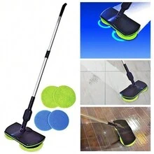 Electric Rechargeable Cordless Floor Cleaner Scrubber Sweeper Polisher Mop UK - Black - View 7